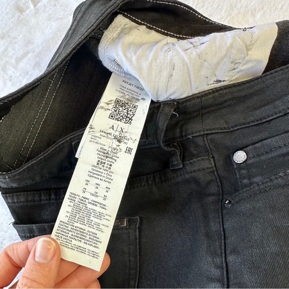 A/X Armani Exchange J01 Super Skinny Coated Black Jeans 29 - Picture 8 of 11